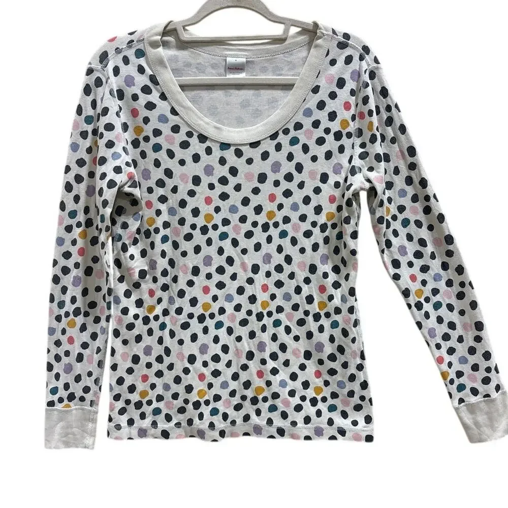 Hanna Andersson Organic Cotton Polka Dot Long Sleeve Tee Women’s Medium